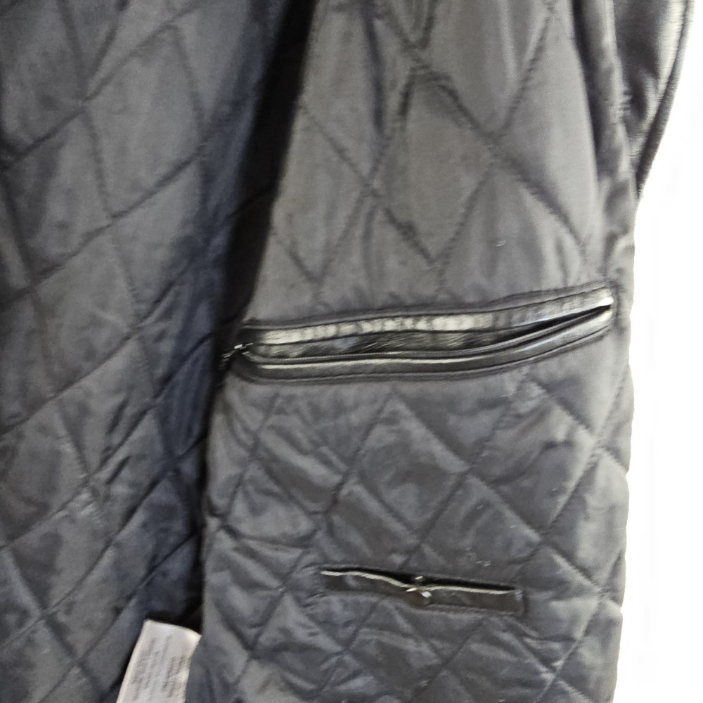 Wilsons M. Julian Diamond Quilted Black Leather Jacket Men's Size XL Button Up - Picture 5 of 16